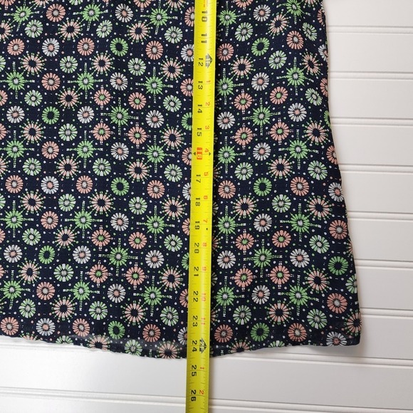 French Connection Womens Size 10 Navy Floral Print Short Sleeve Shirt - Picture 7 of 8